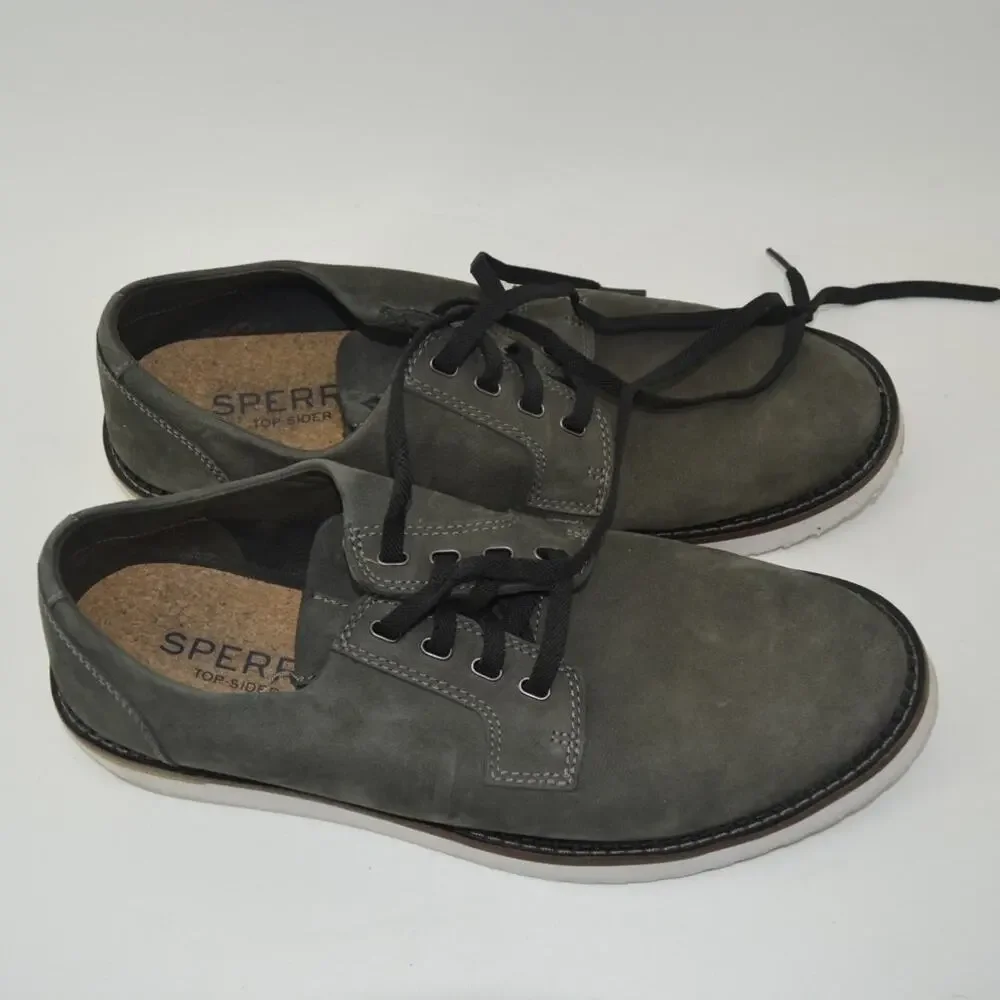 Sperry Top Slider Mens Size 10 Camden Oxford Nubuck Gray Lace Up